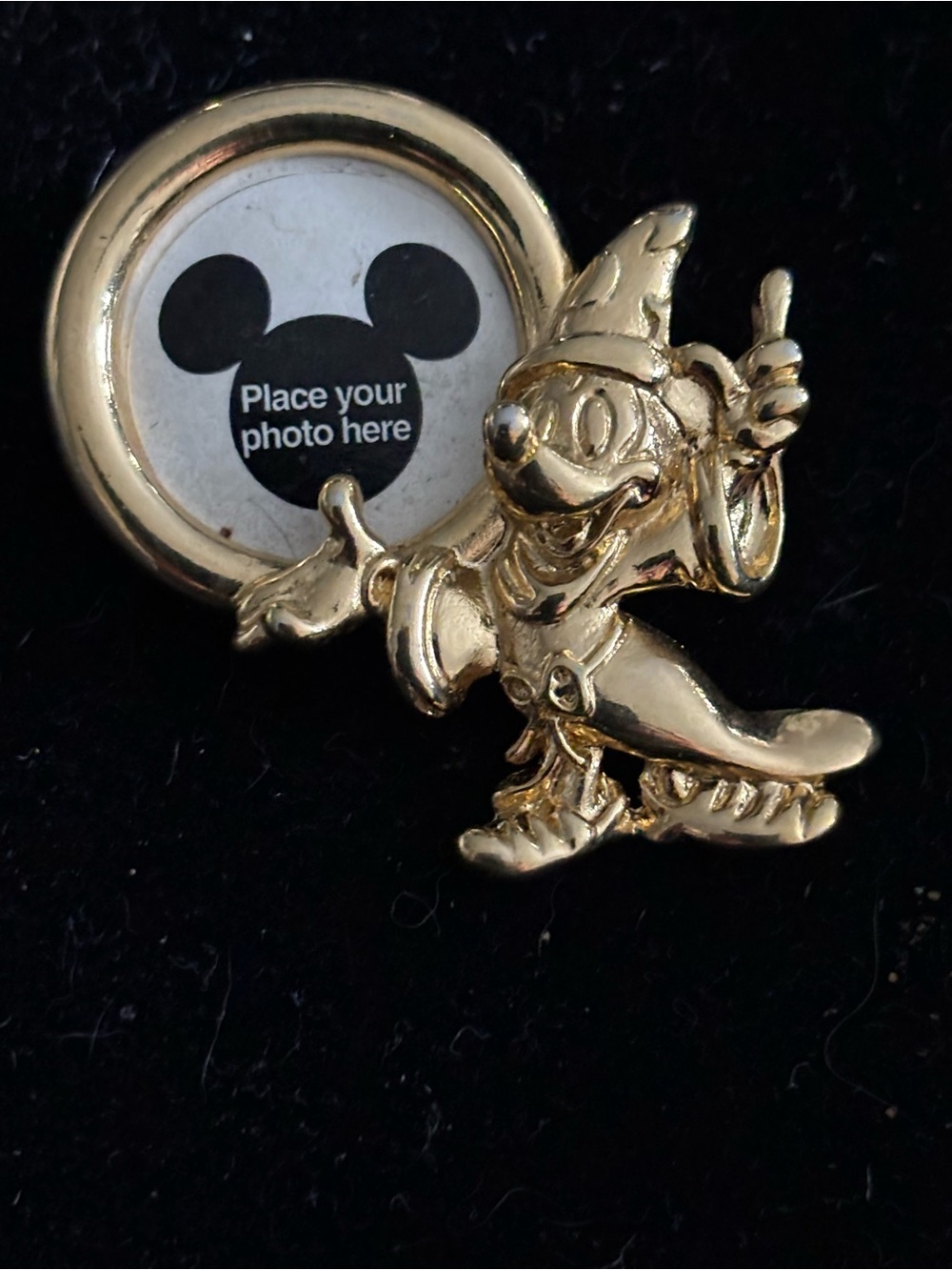 Disney Gold-Tone Sorcerer Mickey Photo Frame Brooch